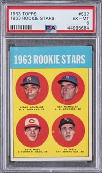 1963 Topps #537 Pete Rose Rookie Card – PSA EX-MT 6